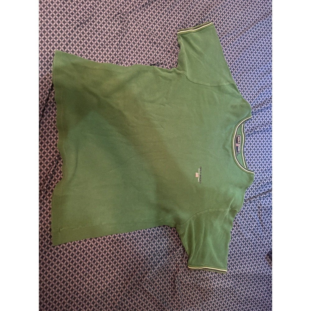 Polo Sport Ralph Lauren Shirt Men's Size XXL Green Vintage Short Sleeve